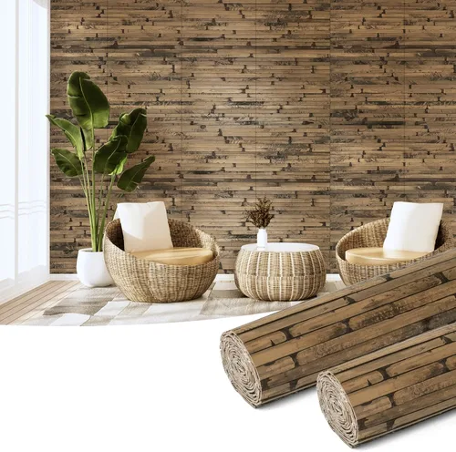 Vista 20 de Art3d - Panel de bambú natural para decoración de pared interior, panel de revestimiento de poste, techo, muebles, gabinete, oficina, 12 x 96