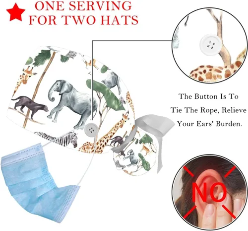 Vista 3 de 2 piezas Koi - Gorra de trabajo para estanque de peces con botones, ajustable con soporte para cola de caballo