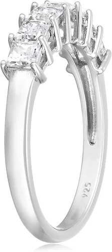 Vista 2 de Tienda Essentials Anillo de plata esterlina chapada en platino con circonita cúbica de corte princesa Infinite Elements (1 cttw, 2 cttw, o 3 cttw)
