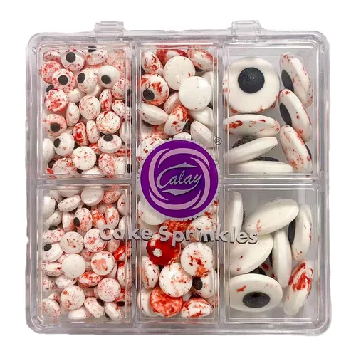 Vista 16 de Sentovac Ojos de caramelo comestibles de 1 cm, espolvoreados de azúcar para galletas, pasteles, cupcakes, decoraciones de ojos pequeños de caramelo