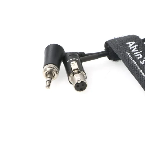 Vista 4 de Alvin's Cables Cable de audio de perfil bajo TA3F Mini-XLR de 3 pines hembra a bloqueo-0.138 in-TRS ángulo recto para Sennheiser EK 2000 Sony UWP