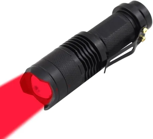 Vista 6 de Linterna LED azul escalable, 3 modos, haz azul de largo alcance, para pesca nocturna y actividades al aire libre - Negro