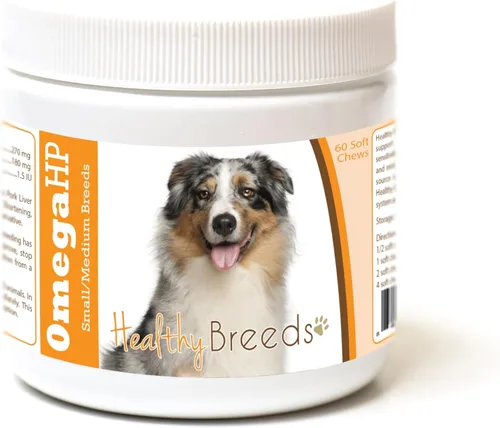 Vista 100 de Healthy Breeds Affenpinscher Omega HP - Masticables suaves para piel y pelaje, 60