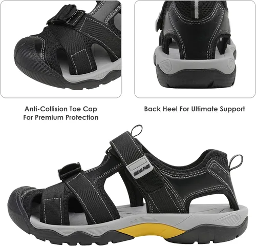 Vista 3 de DREAM PAIRS Sandalias deportivas de senderismo para hombre, puntera cerrada, atléticas, aventuras, playa, pescador, agua