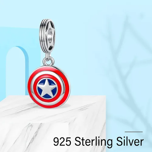 Vista 2 de Doyafer Dijes de plata de ley 925 Iron Cool Man Winnie Mickey y Minnie para mujeres, pulseras collar de 3 piezaspaquete