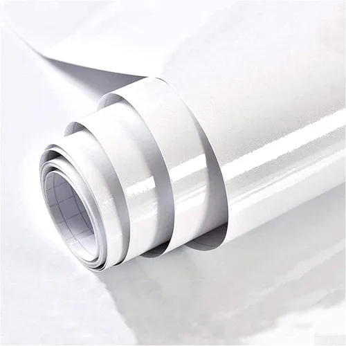 Vista 17 de Papel para empapelar blanco, papel de vinilo autoadhesivo, película decorativa para encimeras de cocina, armarios, muebles con brillo iridescente