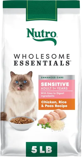 Vista 11 de Nutro Wholesome Essentials - Alimento seco natural para gatos, receta de estómago, pollo, arroz y guisantes, croqueta para gatos, bolsa de 3 libras