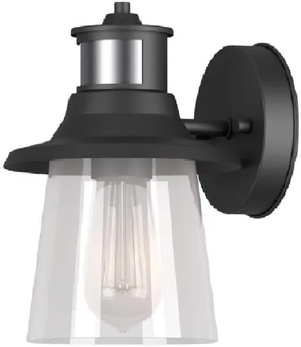Vista 15 de GLOBE Electric 60000029 Aplique de pared para exteriores de 1 luz, negro mate, pantalla de vidrio transparente, luz de porche, luces de pared