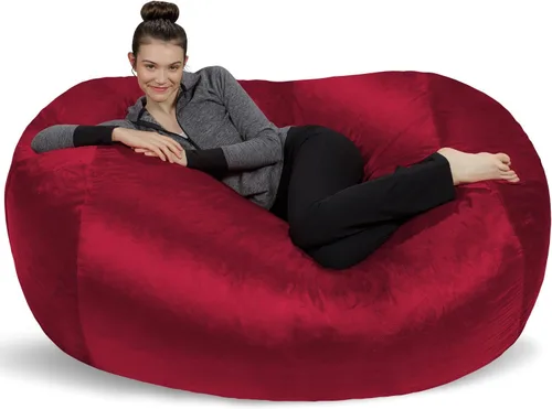 Vista 7 de Puf grande de 6 pies Sofa Sack Bean Bags, Microfibra, Camel Camello