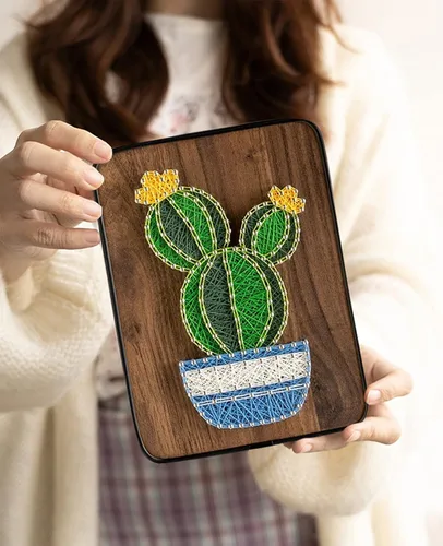 Vista 2 de BAZIMA ALICE Kit de arte de cuerda para principiantes, kit de manualidades de cactus en maceta, regalo único, kit de manualidades para vacaciones