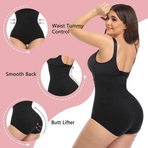 Vista 3 de Fajas de cintura alta para mujer, ropa interior con control de abdomen, sin costuras, cómodas y adelgazantes