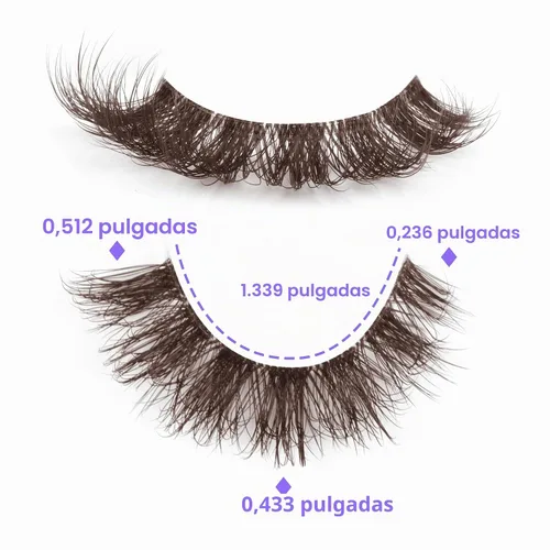 Vista 3 de Mavphnee Pestañas postizas marrones, ojo de gato, aspecto natural, extensión de pestañas rizadas D, banda transparente, pestañas marrones, pestañas