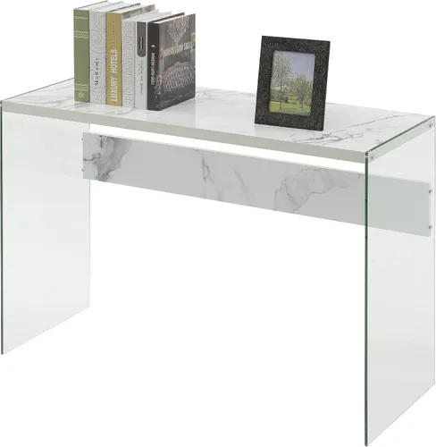 Vista 4 de Convenience Concepts SoHo - Mesa de consola y escritorio, mármol blanco sintético