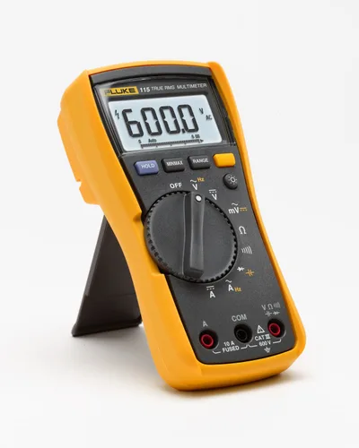 Vista 3 de Fluke 115 Multímetro digital, mide voltaje CA/CC hasta 600 V y corriente hasta 10 A, mide resistencia, continuidad, frecuencia y capacitancia