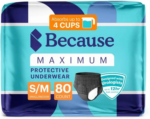 Vista 11 de Because Discreet Maximum Adult Incontinence & posparto ropa interior para mujer, alta absorción, desechable, absorbe hasta 4 tazas, beige