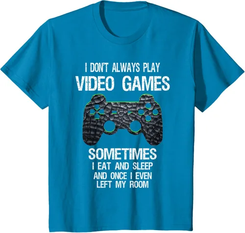 Vista 59 de Funny Gamer Video Games - Camiseta para niños y adolescentes, ajuste clásico, color negro, mezcla de algodón, Negro