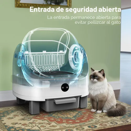 Vista 5 de OROLEY Caja de arena automática para gatos, caja de arena autolimpiante con monitoreo de aplicación, capacidad extragrande, sistema de control
