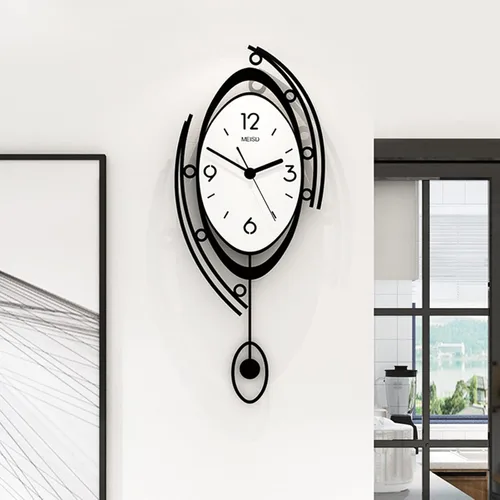 Vista 5 de Reloj de pared de péndulo moderno, con forma de ojo 3D, reloj de pared de péndulo moderno con forma de ojo en 3D, decoración artística (ojo 3D)