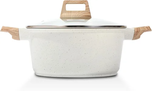 Vista 8 de ESLITE LIFE - Olla antiadherente con tapa, 3 cuartos de galón, olla de granito pequeña para sopa y pasta, compatible con inducción, libre de PTFE