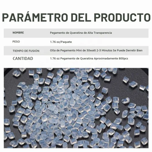 Vista 4 de Pegamento de queratina para extensiones de cabello, 800 pellets de gránulos de fusión en caliente, puntas de fusión en caliente para extensiones