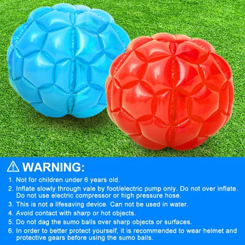 Vista 6 de XBEN - Pelotas inflables de 36 pulgadas, paquete de 2 unidades, pelota de hámster humano de PVC resistente al desgarro para niños y adultos