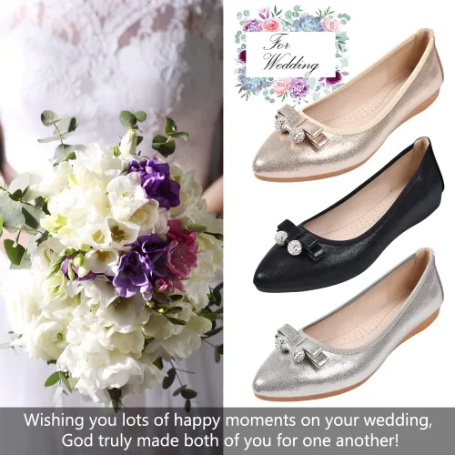 Vista 5 de Zapatos planos de ballet para mujer, plegables, brillantes, cómodos, zapatos planos elegantes para mujer