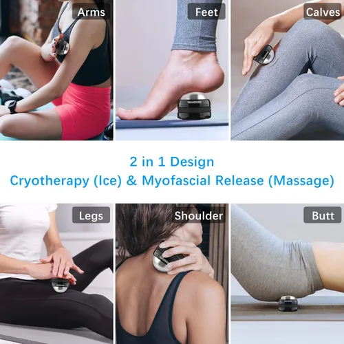 Vista 6 de Bola de Rodillo de Hielo, Bola de Rodillo de Masaje Frío Criosfera, Terapia de Calor/Frío, Liberación Miofascial, Recuperación Muscular, Alivio