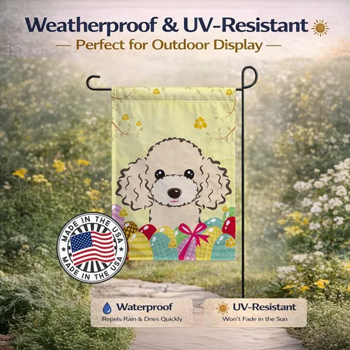 Vista 795 de Caroline's Treasures BB1923GF Bandera decorativa para jardín con diseño de Border Collie, para caza de huevos de Pascua, para jardín, jardín, patio