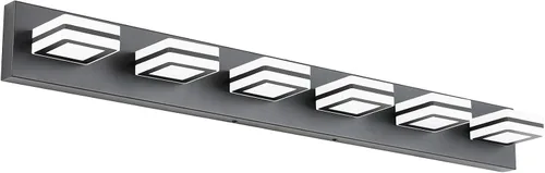 Vista 18 de Ralbay - Luces de tocador de baño de 5 temperaturas de color ajustables, negras, 4 luces, acrílicas, modernas, LED, mate, accesorios de iluminación