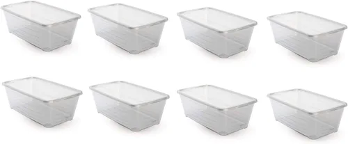 Vista 13 de Life Story Caja de almacenamiento rectangular de plástico transparente de 6 cuartos de galón para organización del hogar y el armario, paquete de 4
