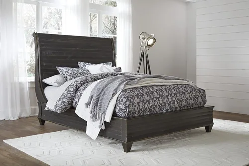 Vista 10 de Modus Furniture Cama con paneles de madera maciza, Queen, Broderick - Marrón avena silvestre