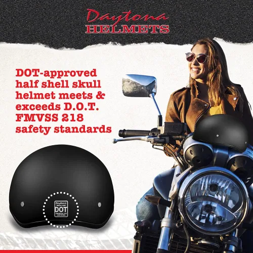 Vista 5 de Casco de Motocicleta Medio Casco - Ligeros y Elegantes, Aprobados por el Departamento de Transporte (DOT) para Adultos - Perfectos para Hombres