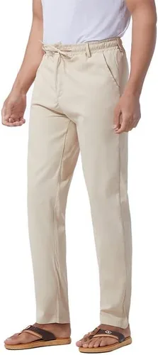 Vista 16 de Pantalones casuales de lino de algodón para hombre, pantalones sueltos de playa, pantalones largos de yoga ligeros