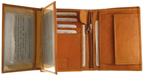 Vista 2 de AG Wallets Cartera de piel de vacuno grande europea de triple pliegue hipster