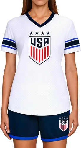 Vista 17 de Icon Sports U.S. Women Soccer Game Day Tee - Camiseta Unisex para Adulto de Manga Corta de Poliéster con Licencia Oficial