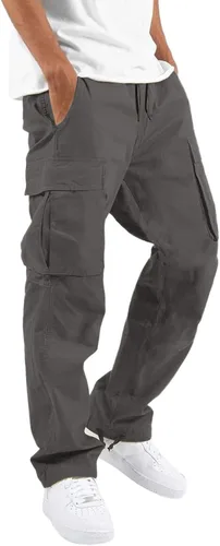 Vista 4 de EELHOE Baggy Cargo Pants for Men Lightweight Ripstop Regular Fit Trousers Outdoor Work Tactical Bottom Pant Multi-Pockets