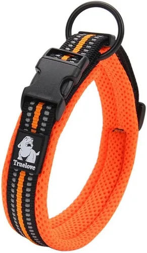 Vista 8 de Creation Core Collar reflectante para perro con anillo de malla transpirable, suave acolchado de nailon ajustable, collar para mascotas, 0.6 Negro
