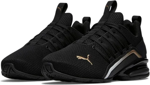 Vista 6 de PUMA Tenis Axelion para mujer, oro negro, 7.5, Puma Negro-puma Oro