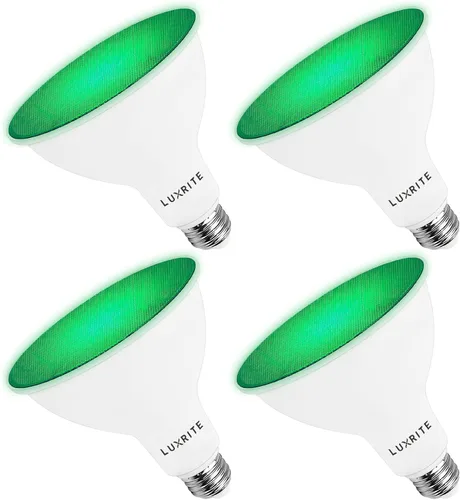 Vista 12 de LUXRITE Bombilla LED PAR38 verde de inundación, 8 W (equivalente a 45 W), bombilla LED verde de inundación, clasificación húmeda, certificación UL