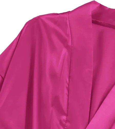 Vista 3 de WDIRARA - Conjunto de pijama de satén de seda para mujer, lencería de encaje floral, ropa de dormir con bata, 4piezas