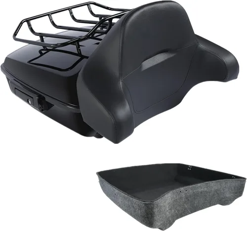 Vista 25 de XFMT Maleta negra mate cortada de 10.7 pulgadas con pestillo para Harley Trunk Touring Road King Street Glide Road Glide Electra Glide 2014-2025