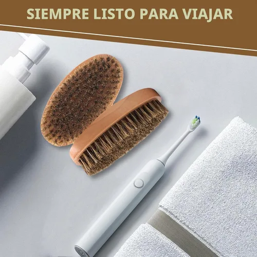 Vista 7 de Cepillo de Cerdas de Jabalí para Cabello y Barba para Hombres - Cepillo Pequeño y Suave para Barba, Cepillo de Bigote de Madera de Bolsillo