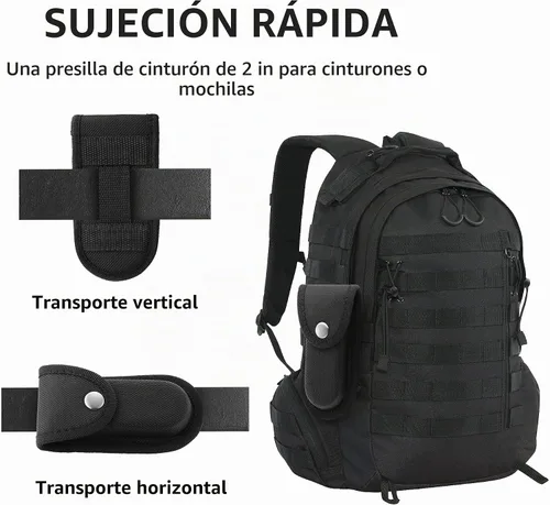 Vista 5 de Funda de nailon para cuchillo de bolsillo, bolsa multiherramienta de 5 a 5.5 pulgadas, funda de cinturón para cuchillo plegable con cierre a presión