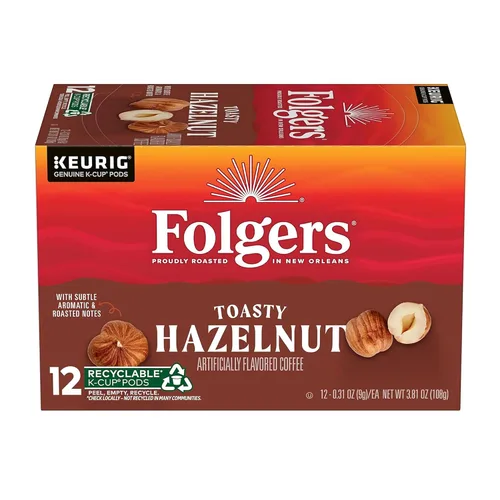 Vista 11 de Folgers Café con sabor artificial a caramelo mantecoso, cápsulas Keurig K-Cup, caja de 10