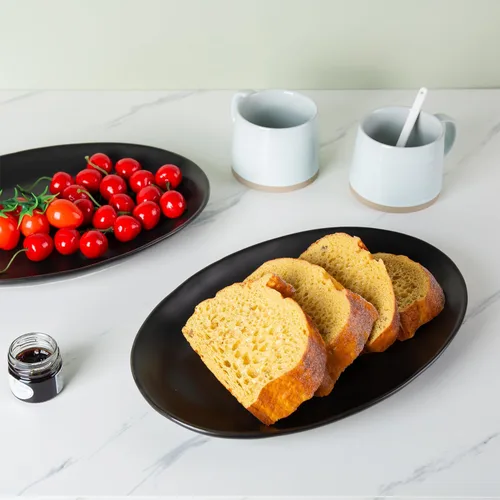 Vista 6 de Platos de porcelana para servir, bandejas grandes de 12 pulgadas, platos ovalados para aperitivos de postre, carne/entretenimiento/fiesta, juego