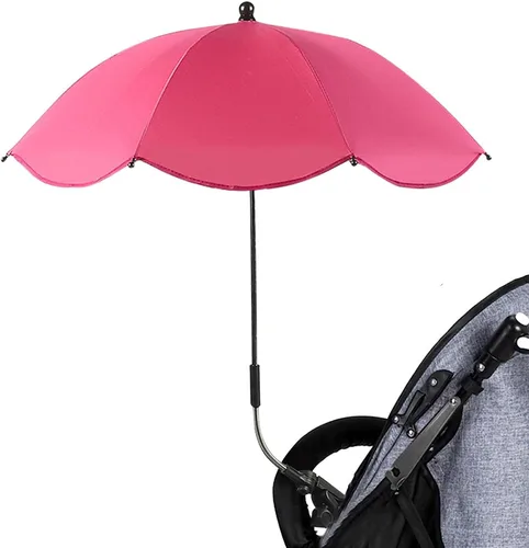 Vista 9 de ALASSE Cochecito paraguas para niños pequeños, cochecito de bebé con abrazadera ajustable, sombrilla para niños con protección UV, paraguas de 8