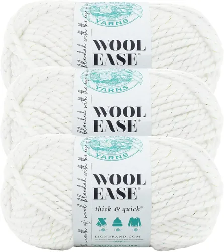 Vista 35 de Lion Brand Yarn - Ovillo de lana Wool-Ease Thick & Quick color fuerza aérea Super Bulky Wool Acrylic Blend Fiber for Soft Hats, Sweaters, Chunky