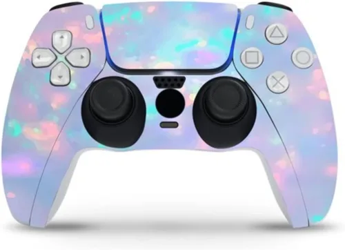 Vista 2 de ZOOMHITSKINS Compatible with PS5 Skin, Gemstone Pattern Unicorn Spark Silver, Durable, Bubble-Free, WDisk Version, Precisely Cut