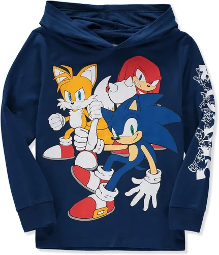 Vista 2 de SEGA Camiseta de manga larga con capucha Sonic The Hedgehog para niños 4-20