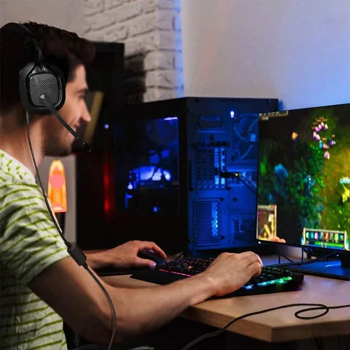 Vista 7 de Cable de audio de repuesto de 6.6 ft compatible con auriculares Astro A40 A40TR, cable de silencio en línea y sin cable de control de volumen